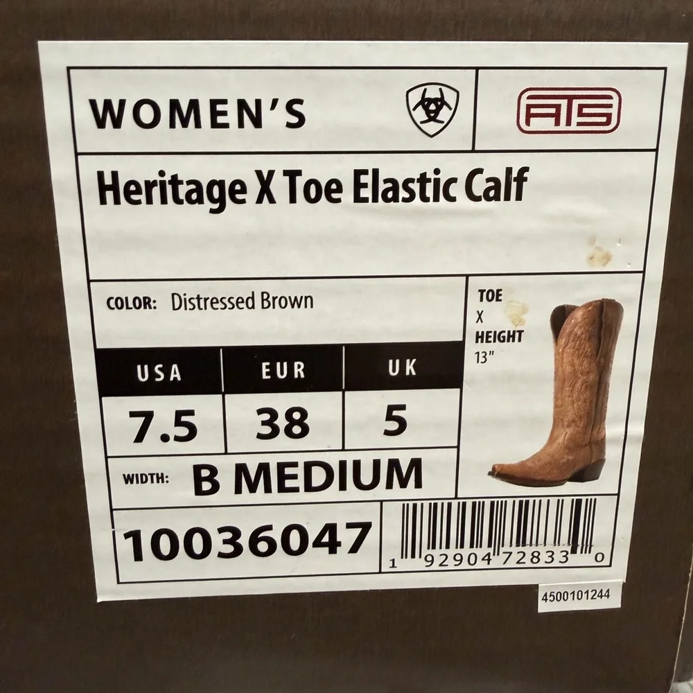 Ariat Chestnut Brown Western Heeled Boots - Picture 2 of 2